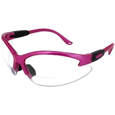 Imagem de Global Vision Óculos de Segurança Femininos Cougar Bifocais Armação de Nylon Rosa Choque Lentes Transparentes