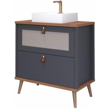 Imagem de Gabinete Banheiro em Mdf com Cuba 60cm Mgm Veneto Cinza