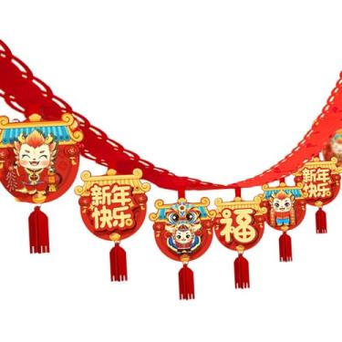 Imagem de Generic Ano do dragão chinês 3 metros de material de feltro pendurado do festival da primavera da guirlanda, estilo a