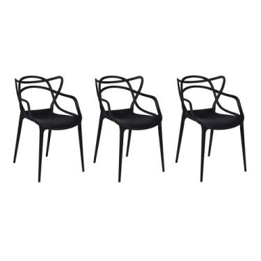 Imagem de Conjunto Com 3 Cadeiras Allegra - Preto - Abra Casa