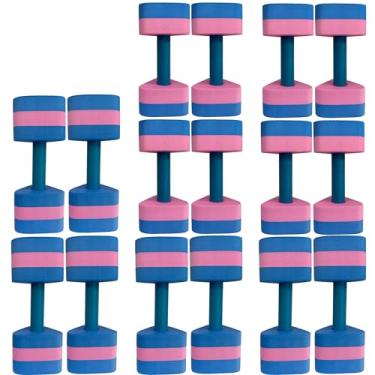 Imagem de Kit 8 Pares Halteres Aquáticos Em EVA P 1-2kg M 2-3kg Azul/Rosa Dafoca Sports