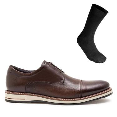 Imagem de Sapato Social De Couro Democrata Metropolitan Oliver 273202 + Meia Social Color Sports