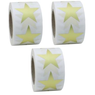 Imagem de Toyvian Brinquedo Para Crianças 3 Rolos De 500 Unidades Rotulagem De Adesivos Brinquedos Para Crianças Adesivos De Estrelas Envelope Decalque De Estrela Artesanal Aplique Filho Pentagrama