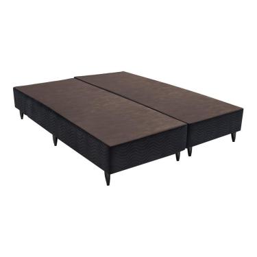 Imagem de Base Sommier Camurça Preto Super King (193x203x23) - Revestida em Camurça - Ortobom