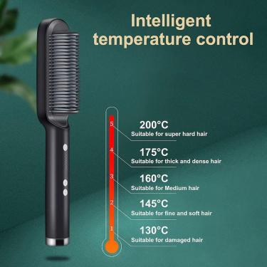 Imagem de Pente alisador #Hair preto, íon negativo não prejudica H