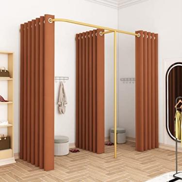 Imagem de Provador em forma de F, grande vestiário de loja de roupas com cortina divisória dupla-face, mais taxa de sombreamento, divisor de zona de privacidade para boutiques de escritório, vestiário