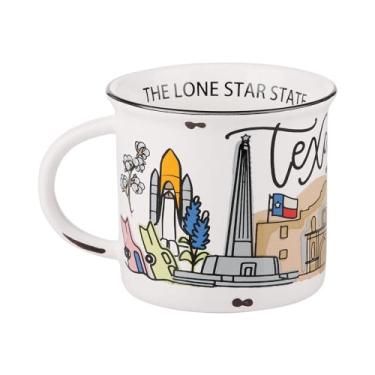 Imagem de Glory Haus Canecas jumbo para café ou sopa Everyday Home Sweet Home State, pintadas à mão, 473 ml, cerâmica (estado do Texas (estilo fogueira))