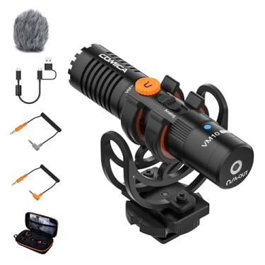 Imagem de Comica VM10 PRO Microfone de Vídeo Universal -Ganho Ajustável, Saída Digital USB C, Monitoramento Microfone Shotgun para Câmera, Smartphone, Tablet, PC, Ideal para Vlog, Transmissão Ao Vivo, Gravação