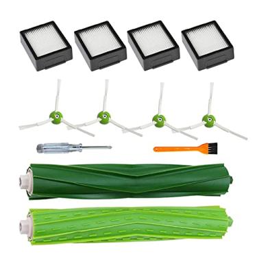 Imagem de PELLYDA Peças de reposição para irobot Roomba i, série e&j, aspirador de pó Roomba i3 i3+ i4 i6 i6+ i7 i7+ i8 i8+ E5 E6 E7, kits de acessórios Roomba, 1 conjunto de escovas de borracha, 4 filtros