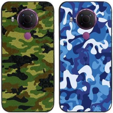 Imagem de 2 peças camuflagem impressa TPU gel silicone capa de telefone traseira para Nokia todas as séries (Nokia 5.4)