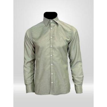 Imagem de CAMISA MASCULINA MANGA LONGA VERDE MILITAR COM DETALHES VICTOR VARRENS-Masculino