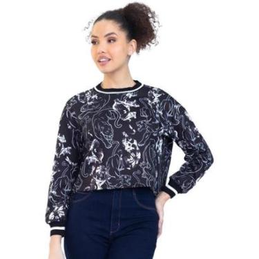Imagem de Moletom Onça Preta Cropped PR23 Preto Feminino-Feminino