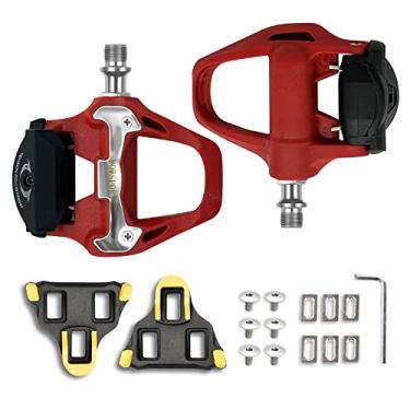 Imagem de WOWSPORT Pedais de bicicleta de estrada SPD-SL – Pedais leves sem clipe com travas de 3 parafusos, rolamentos selados e composto de nylon | Compatível com Shimano SPD SL