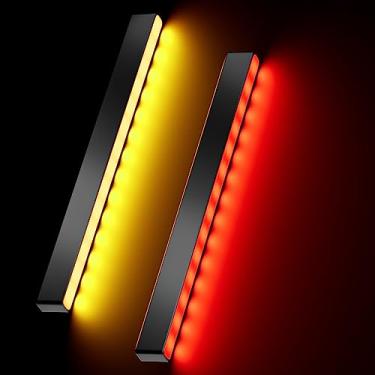 Imagem de Barra de luzes de LED de 12 Volts, acessórios universais para carro, faixa de luzes de LED, luzes de sinalização dinâmicas sequenciais de duas cores, luzes de neblina, luz traseira de parada de alumínio