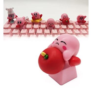 Imagem de Kirby Keycaps Anime Japonês Rosa Capas, Compatível com Cherry MX Switches Teclado Mecânico para Jogos Personalizado (Apple)