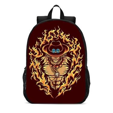 Imagem de Mochila Escolar Infanto Juvenil Anime One Piece Ace Novidades 0279-Unissex