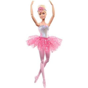 Imagem de Barbie Fantasia Boneca Bailarina Luzes Brilhantes Rosa para crianças a partir de 3 anos