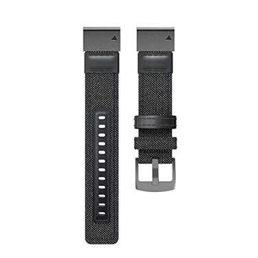 Imagem de EANWireless Compatível com pulseiras de relógio Garmin Fenix 7X/6X/5X, nylon de ajuste fácil com pulseira de couro de substituição para smartwatch Fenix 6X Pro/Fenix 5X Plus/Fenix 3 HR de 26 mm -