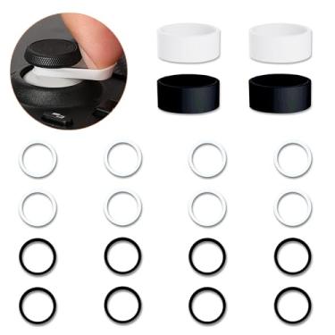 Imagem de YIMATEECO Joystick Protectors Silicone, 20Pcs Invisible Protection During Gaming, Elastic Protective Ring Compatible with Steam Deck/Xbox/Switch Pro Controller/PS4/PS5 Joystick (Black+White, 20Pcs)