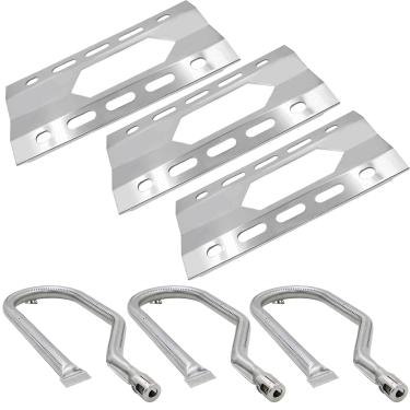 Imagem de Hipoilk Peças de reposição para churrasqueira Kirkland 720-0011 720-0108 720-0047-U Churrasqueiras, tubo de queimador de aço inoxidável de substituição, barraca de placa de calor