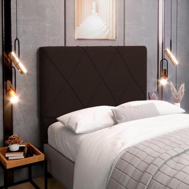 Imagem de Cabeceira Cama Box Casal Dubai 140cm Veludo Marrom