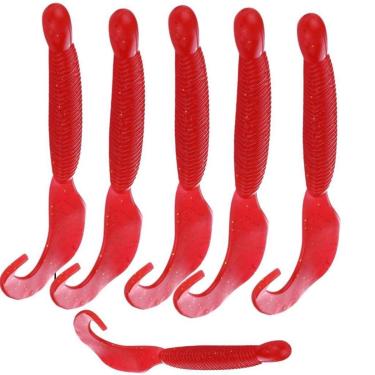 Imagem de 6 Iscas Artificiais Grub Shad 12cm 9.2g Para Tucunaré Traíra Robalos Dourados-Unissex