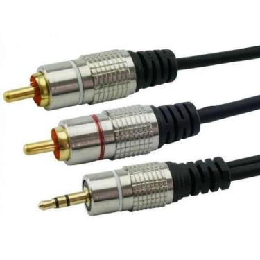 Imagem de Cabo P2 X 2rca Profissional Metalico 1,8mt - Eletronica Castro