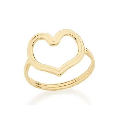 Imagem de Anel banhado ouro 3x 24k 18k e 22k feminino rommanel duplo detalhe cor
