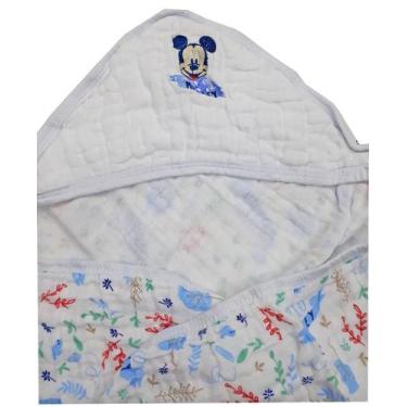 Imagem de Toalha Fralda Soft Bordada Disney Com Capuz Bebê 85x85cm - Dugu, Micke