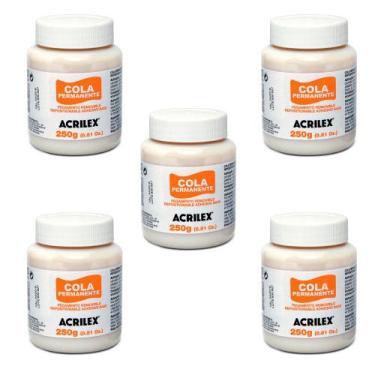 Imagem de Kit 5x Colas Permanente 250 gramas Acrilex - 16225