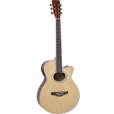 Imagem de Violão Giannini Gsf1r Natural Mini Jumbo Eletrico C/ Afinador