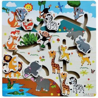 Imagem de Cores e Formas de Madeira Aprenda Brincando Animais da Floresta DM TOY