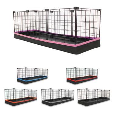 Imagem de Cercado Aramado Porquinho da Índia 30x90 Cm Preto com Bandeja Higiênic