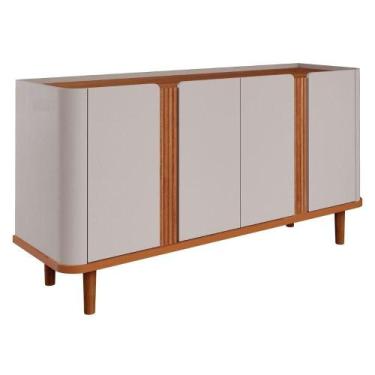 Imagem de Buffet Para Sala De Jantar 4 Portas Mdf 3 Prateleiras Eva Cimol Off Wh