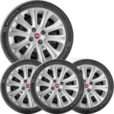 Imagem de 4x Calota Fiat Punto Palio Siena Idea Aro 15 com Logo 229cp - Grid