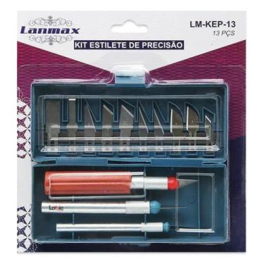 Imagem de Kit Estilete Precisão 16 Pçs Estojo Magnético Tipo Bisturi - LANMAX