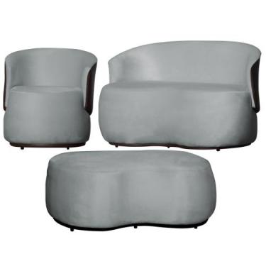 Imagem de Kit 1 Poltrona 1 Namoradeira e 1 Puff Grande Design Orgânico Beatriz V