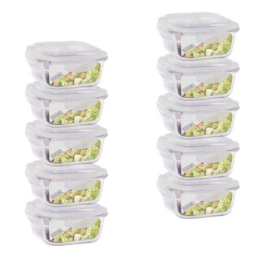 Imagem de Conjunto 10 Potes Hermetico Marmita Fit Anel Vedação 800 ml - Quality 