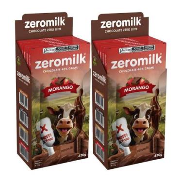 Imagem de Kit Com 2 Caixas Chocolate Zeromilk Morango 70g Tudo Zero Leite