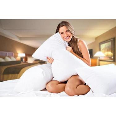 Imagem de Travesseiro QUEEN  80cm x 60cm com FRONHA Percal 100% algodão FIBRA DE