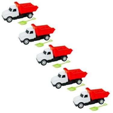 Imagem de Kit 5 Caminhão Basculante 19,5cm Com Pá Brinquedo Infantil - Bs toys