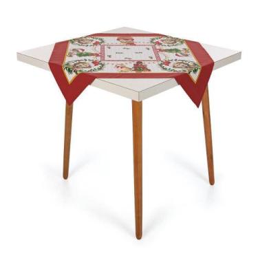 Imagem de Toalha Centro de Mesa Karsten 78cmx78cm Natal Pet Natalino