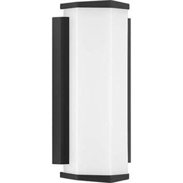 Imagem de Z-1070 Coleção LED 1-Light White Acrylic Shade Modern Outdoor Small Wall Sconce Light Textured Black