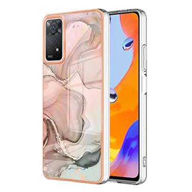Imagem de Dinglijia Capa para celular Redmi Note 11 Pro 4G/5G, TPU macio + padrão de mármore IMD, design fino, proteção de tela e câmera aprimorada para meninas e mulheres, capa para Note 11 Pro BKC ouro rosa