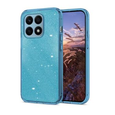 Imagem de Wousunly Compatível com Xiaomi 14T Pro Capa com glitter à prova de choque, Xiaomi 14T Pro, capa protetora fina de silicone rosa de camada dupla removível TPU e PC (azul)