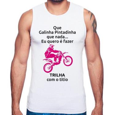 Imagem de Regata Trilha com o titio (moto rosa) - Foca na Moda, Branco, M