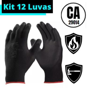 Imagem de Kit 12 Luvas Epi Multitato Multiuso Segurança Trabalho Obra Resistente