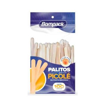 Imagem de Palito De Picole Ponta Redonda C/100 Bompack