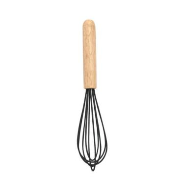 Imagem de Batedor de claras de silicone cabo madeira 24 cm - MB Plásticos