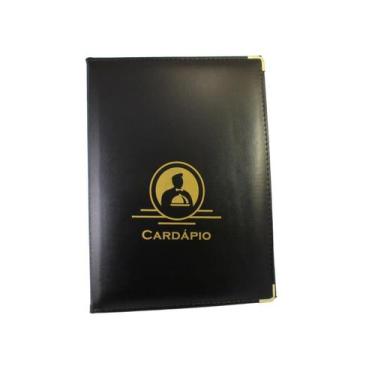 Imagem de 5 Pasta Cardápio Luxo C/4 Bolsas Menu Restaurante Tamanho A4 - ACP